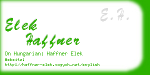 elek haffner business card